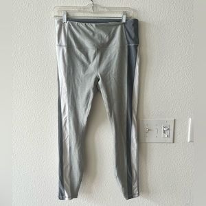 Large RBX Women’s Gray and White Striped Atheltic Leggings